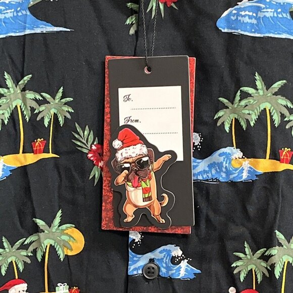 Denim & Flower Ricky Singh Camp Shirt Mens M Hawaiin Surfing Santa Tropical - Picture 3 of 10